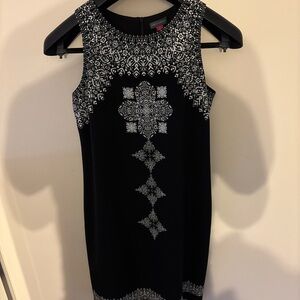 Vince Camuto Black and White Lined Sheath Mini Dress Size 4
